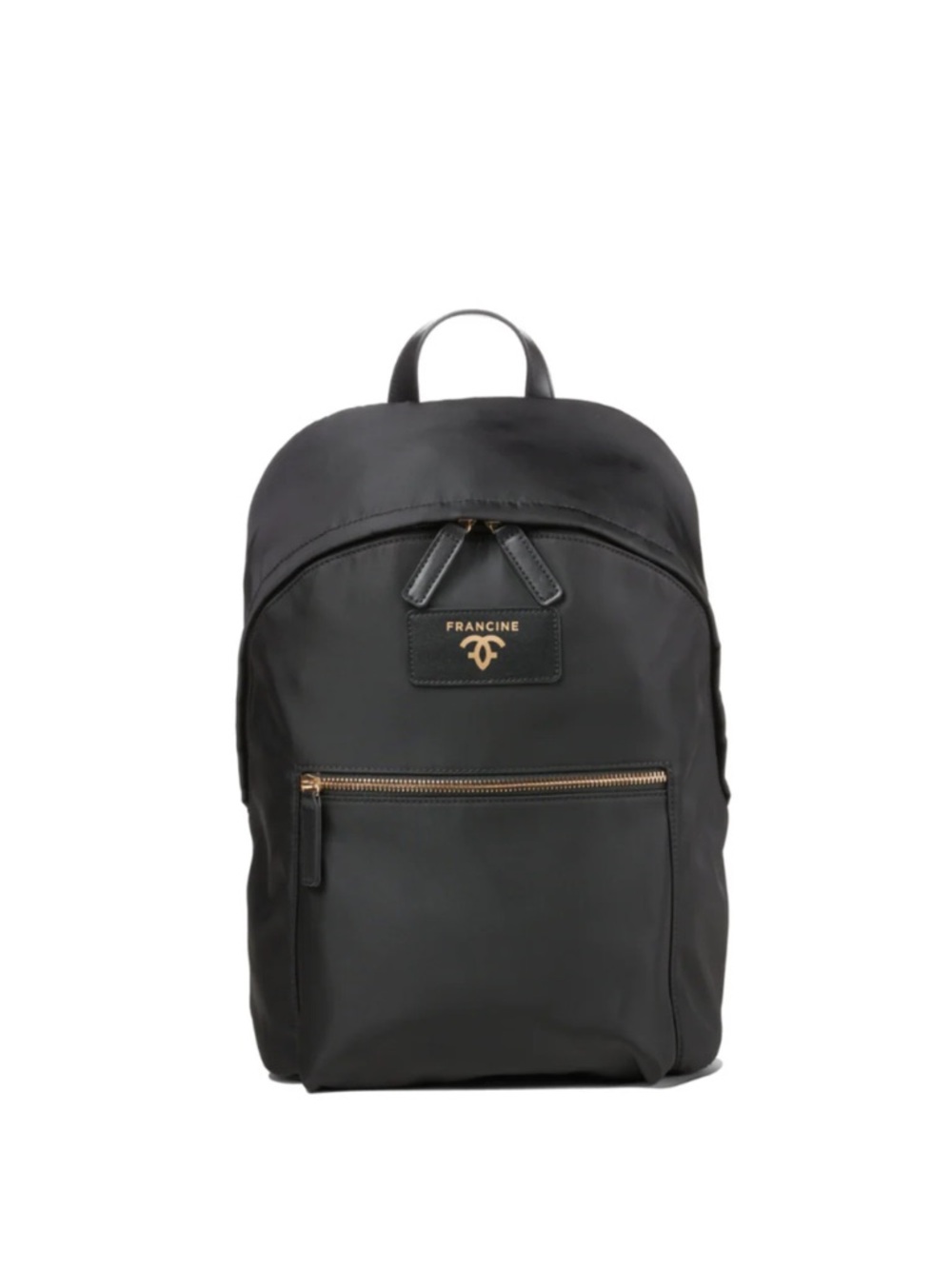 Black Nylon Backpack with Gold Hardware